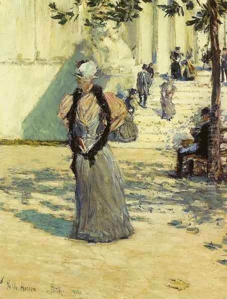 Figures in Sunlight Oil Painting by Childe Hassam