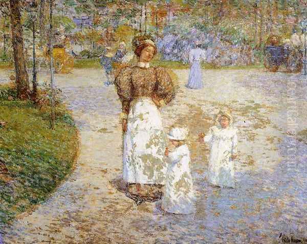 Spring in Central Park Oil Painting by Childe Hassam