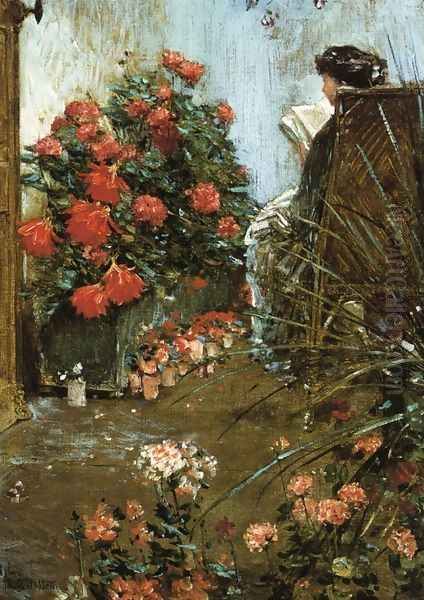 In the Garden at Villers-le-Bel Oil Painting by Childe Hassam