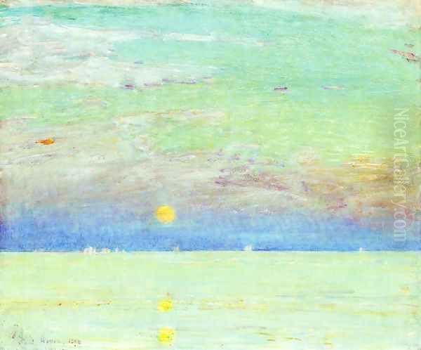 Moonrise at Sunset Oil Painting by Childe Hassam