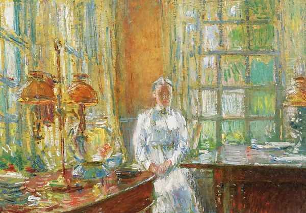 Mrs. Holley of Cos Cob, Connecticut Oil Painting by Childe Hassam