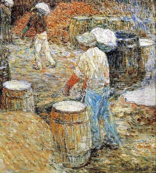 New York Hod Carriers Oil Painting by Childe Hassam