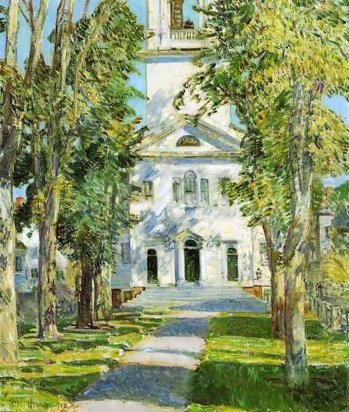 The Church at Gloucester Oil Painting by Childe Hassam