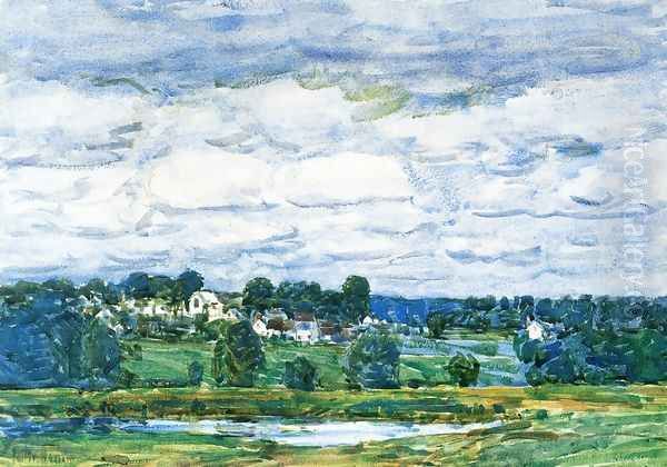 Newfields, New Hampshire Oil Painting by Childe Hassam