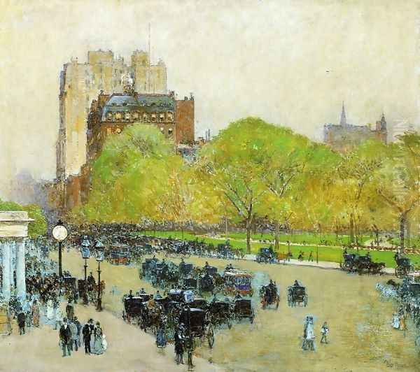 Spring Morning in the Heart of the City Oil Painting by Childe Hassam