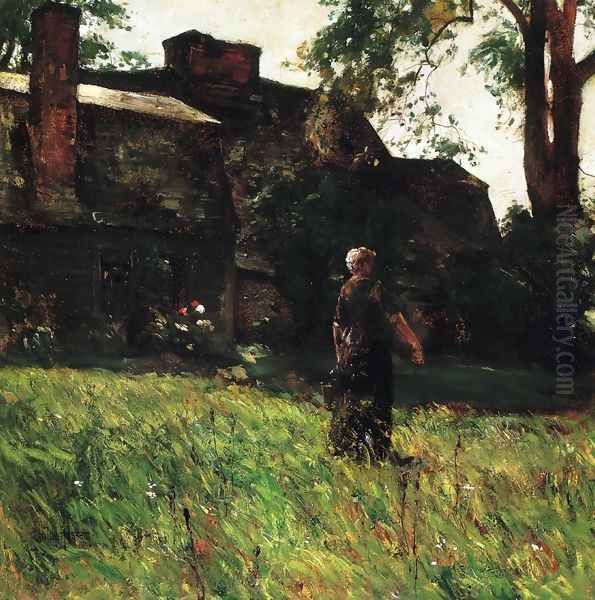 The Old Fairbanks House, Dedham, Massachusetts Oil Painting by Childe Hassam