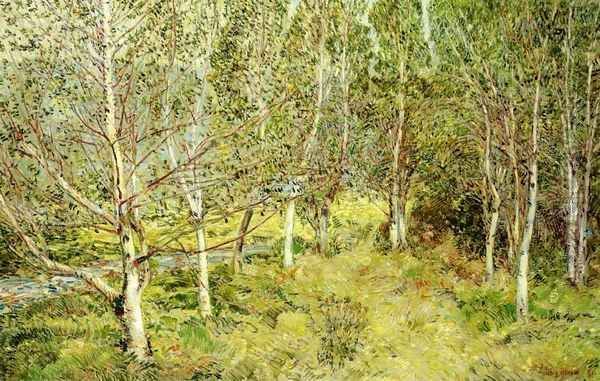 Spring Woods Oil Painting by Childe Hassam