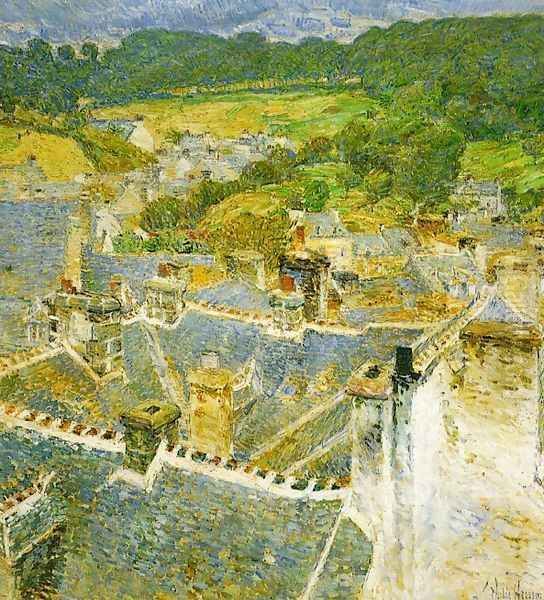 Rooftops, Pont-Aven Oil Painting by Childe Hassam