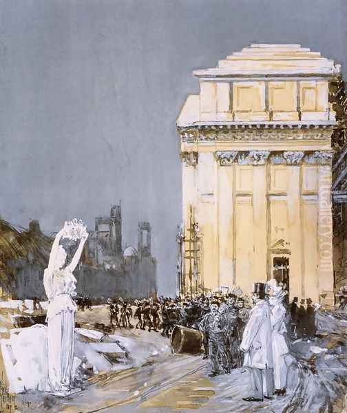 Scene at the World's Columbian Exposition, Chicago, Illinois Oil Painting by Childe Hassam