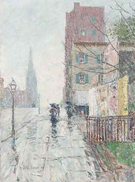 Rainy Day Oil Painting by Childe Hassam