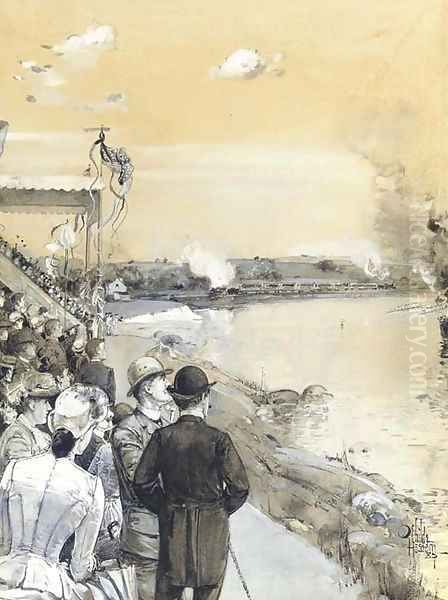 Regatta Oil Painting by Childe Hassam