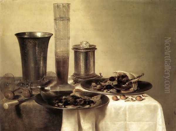 Breakfast Still-Life 1637 Oil Painting by Willem Claesz. Heda