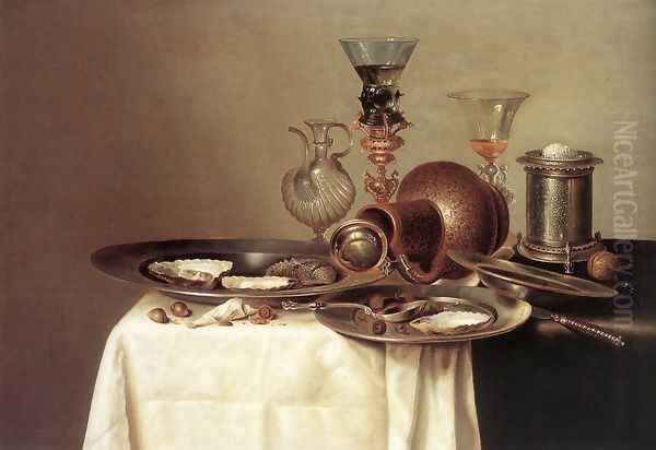 Still-life 1637 Oil Painting by Willem Claesz. Heda