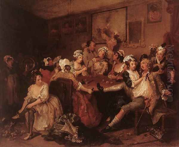 The Orgy c. 1735 Oil Painting by William Hogarth