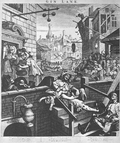 Gin Lane 1750-51 Oil Painting by William Hogarth