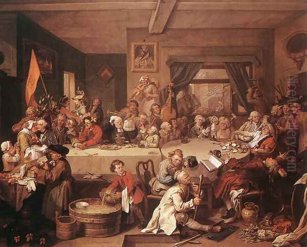 An Election Entertainment 1754 Oil Painting by William Hogarth