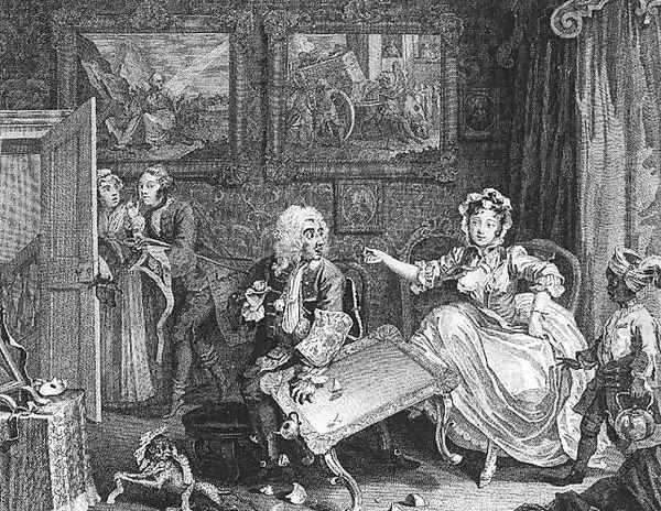 A Harlot's Progress, plate 2 of 6 Oil Painting by William Hogarth