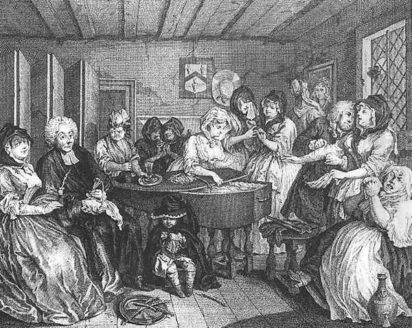 A Harlot's Progress, plate 6 of 6 Oil Painting by William Hogarth