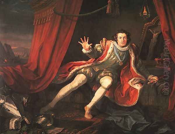 David Garrick as Richard III 1745 Oil Painting by William Hogarth