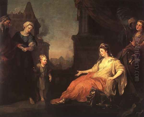 Moses Brought before Pharaoh's Daughter 1746 Oil Painting by William Hogarth