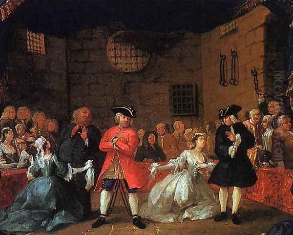 A Scene from the Beggar's Opera 1728-29 Oil Painting by William Hogarth