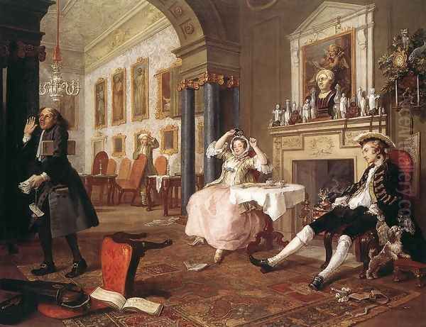 Marriage à la Mode: 2. The Tête à Tête Oil Painting by William Hogarth