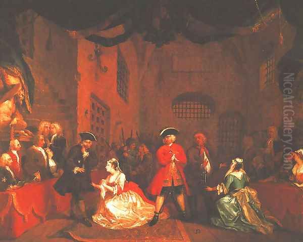 Scene from the Beggar's Opera Oil Painting by William Hogarth