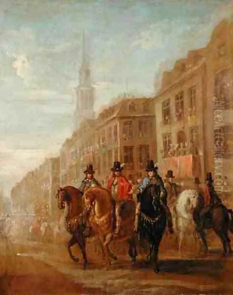 Restoration Procession of Charles II at Cheapside Oil Painting by William Hogarth