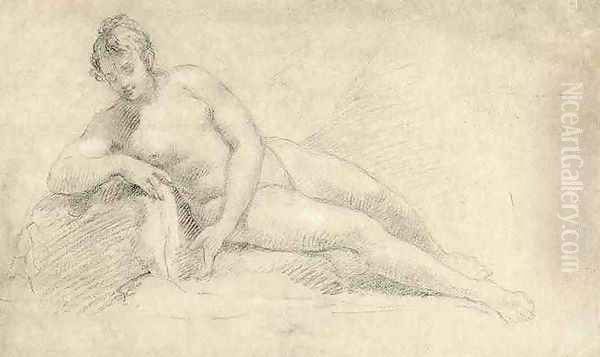 Study of a Female Nude Oil Painting by William Hogarth