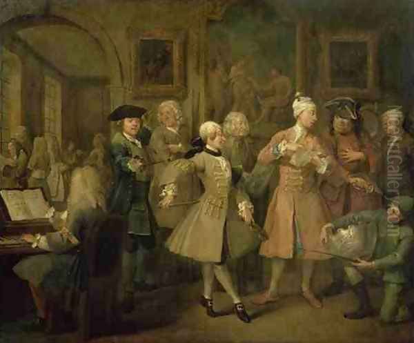 A Rakes Progress II The Rakes Levee Oil Painting by William Hogarth