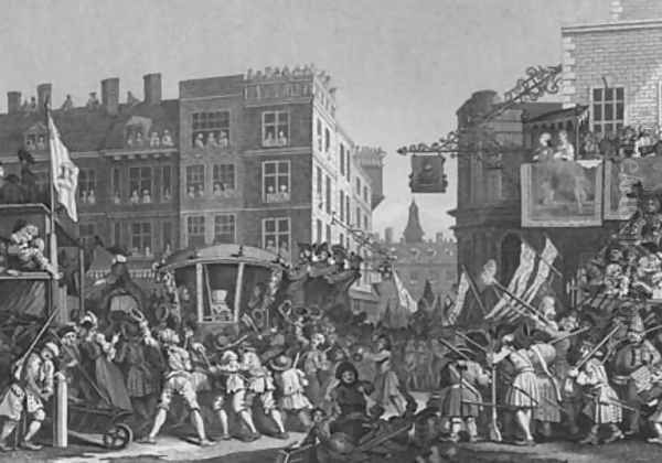 Columbus Breaking the Egg Oil Painting by William Hogarth