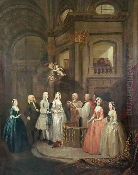 The Wedding of Stephen Beckingham and Mary Cox Oil Painting by William Hogarth