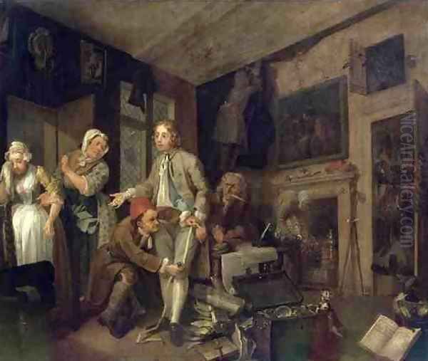 A Rakes Progress I The Rake Taking Possession of his Estate Oil Painting by William Hogarth