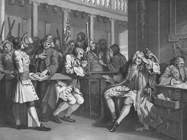 Industrious 'Prentice Alderman of London, the Idle One brought before him, & impeach'd by his Accomplice Oil Painting by William Hogarth