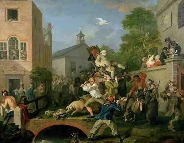 The Election IV Chairing the Member Oil Painting by William Hogarth