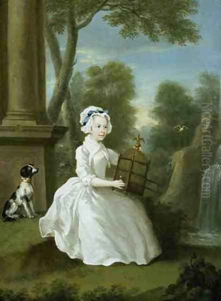 Portrait of a young lady of the Stamford family thought to be Lady Jane Grey Oil Painting by William Hogarth