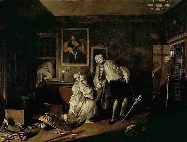 Marriage a la Mode V The Bagnio Oil Painting by William Hogarth