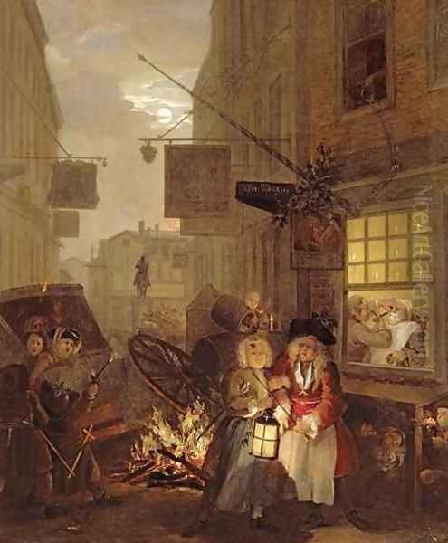 Night Oil Painting by William Hogarth