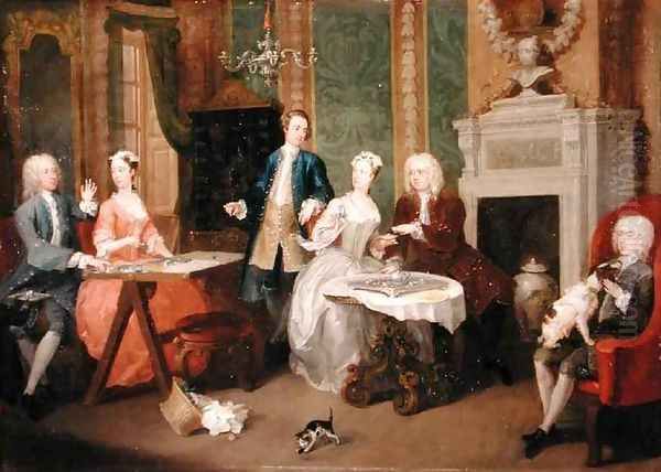 Portrait of a Family Oil Painting by William Hogarth