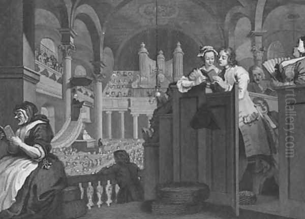 Industrious 'Prentice Performing the Duty of a Christian Oil Painting by William Hogarth