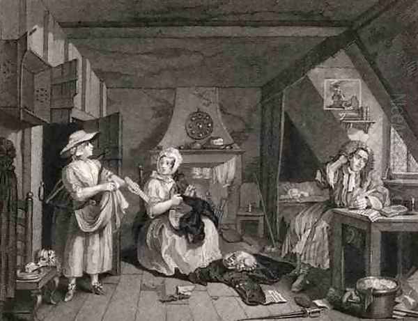 The Distressed Poet from The Works of William Hogarth Oil Painting by William Hogarth