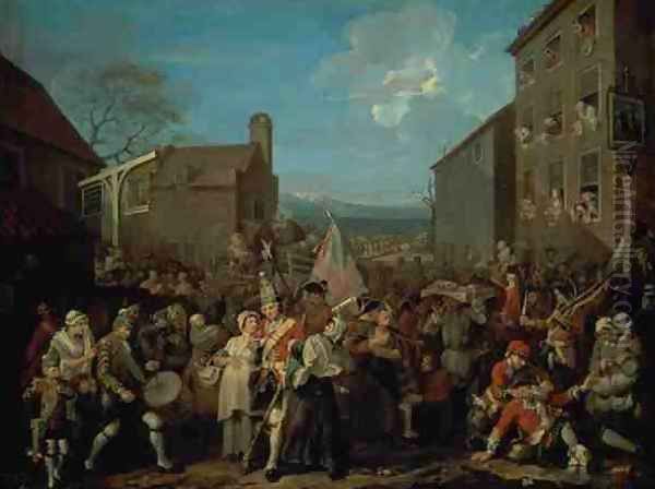 March of the Guards to Finchley Oil Painting by William Hogarth