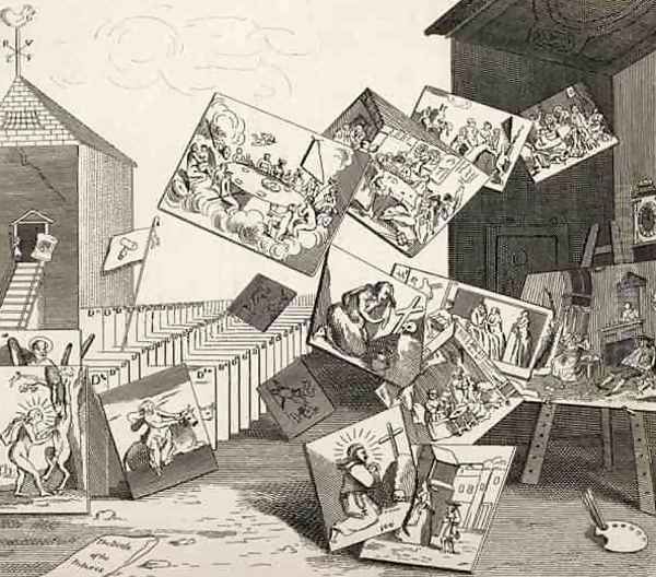 The Battle of the Pictures from The Works of Hogarth Oil Painting by William Hogarth