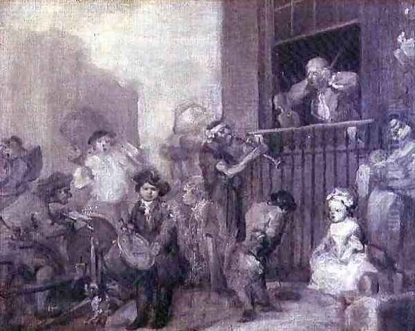 The Enraged Musician 2 Oil Painting by William Hogarth