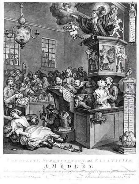 Credulity Superstition and Fanaticism Oil Painting by William Hogarth