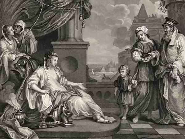 Moses before Pharaohs Daughter from The Works of William Hogarth Oil Painting by William Hogarth