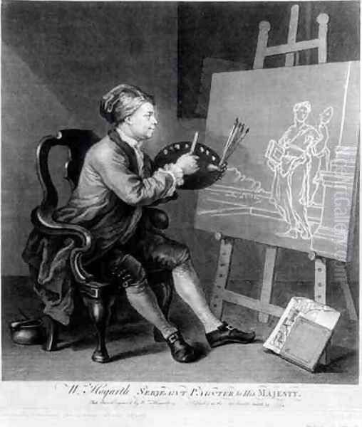 Self Portrait Painting the Comic Muse Oil Painting by William Hogarth