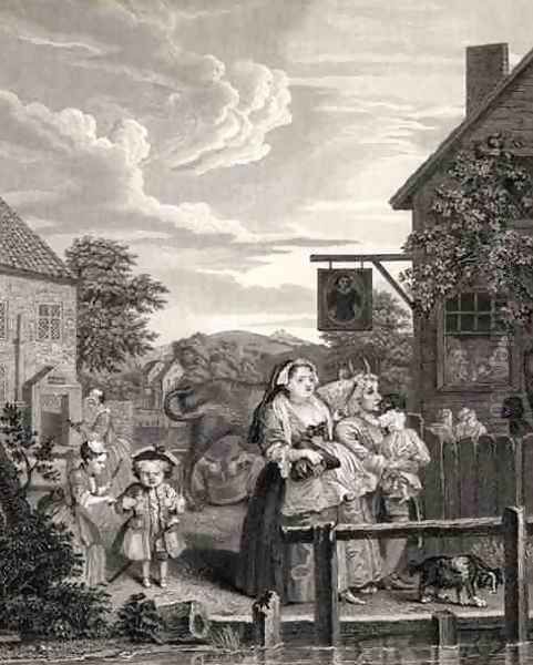 Times of the Day Evening from The Works of William Hogarth Oil Painting by William Hogarth