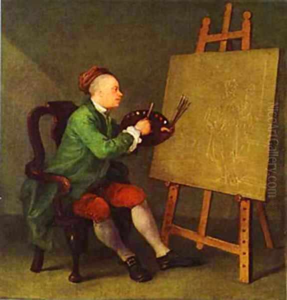 Hogarth Painting The Comic Muse 1757 Oil Painting by William Hogarth