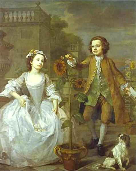 The Mackinen Children 1747 Oil Painting by William Hogarth